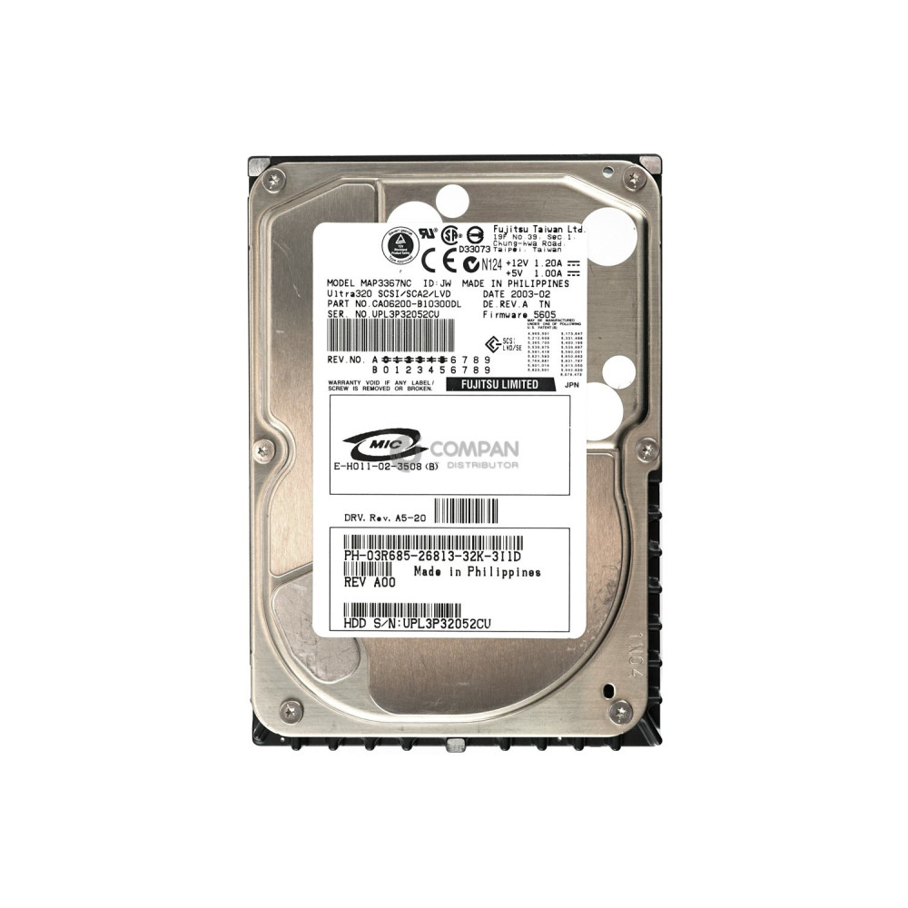 3R685 DELL HARD DRIVE 36GB 10K U320 3.5 SCSI